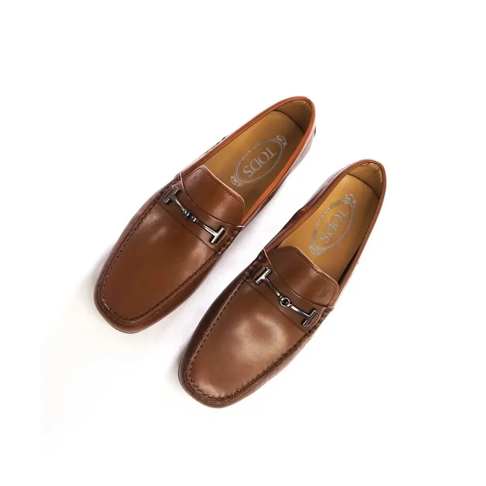 $975 TOD'S - Brown Leather Driving Loafers - US 8.5 (7.5UK)